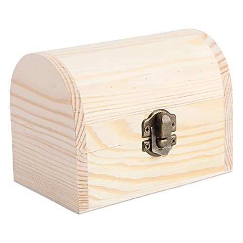 BESPORTBLE 1pc Box Wooden Jewelry Box containers with lids Jewelry Chest Desktop Holder Unfinished Wooden Treasure Chest Jewelry Wooden Case Jewelry BESPORTBLE