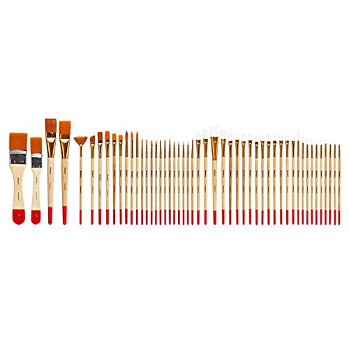 KINGART Mixed Media Brushes, Set of 50, Assorted Sizes, Good for All Projects - WoodArtSupply