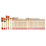 KINGART Mixed Media Brushes, Set of 50, Assorted Sizes, Good for All Projects KINGART