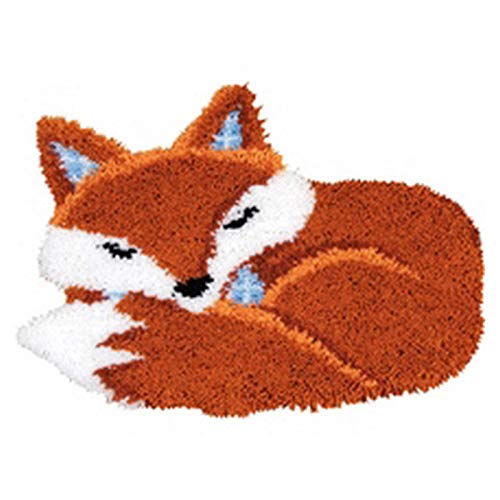 Latch Hook Kits for Adults, DIY Rug Kits Special-Shaped Animal Fox TXWZEI
