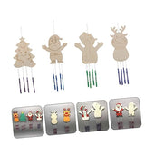 Yardwe 16 Sets Christmas DIY Wind Chime Christmas Tree Ornament Christmas Bell Pendant Xmas Unfinished Wind Chime Wind Chime Craft Kit Ornaments for Yardwe