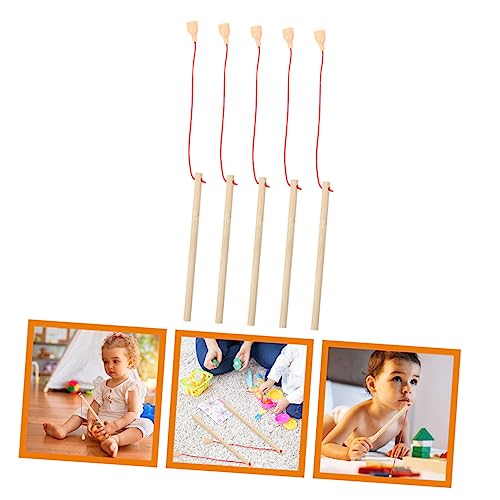Operitacx 5pcs Kids Fishing Rod Fishing Toys Wood Toys Kids Fishing Pole Toys for Kids Children's Toys Kid Toys Child Fishing Pole Kindergarten Operitacx