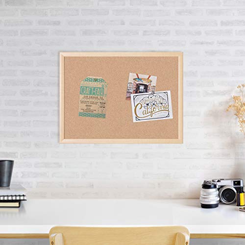 U Brands Cork Bulletin Board, 17'' x 23'' Inches, Birch Wood Frame U Brands