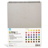 KINGART Studio Watercolor Painting Art Set - Paint, Brushes, Paper & Palette KINGART