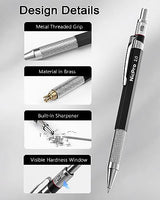 Nicpro 2mm Welder Mechanical Pencil Set with 48PCS Silver Refills, 2mm Metal Lead Holder, Carpenter Pencil with Sharpener for Welding, Cutting, Nicpro