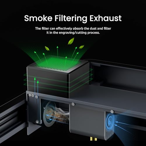 ELEGOO PHECDA 10W Laser Engraver & Cutter with Air Assist & Filter Cartridge, CNC Laser Engraving and Cutting Machine for Wood and Metal, Dark ELEGOO