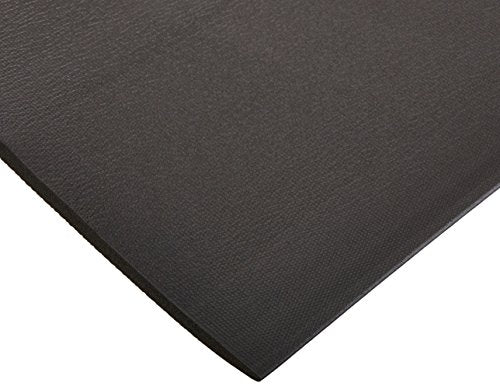 Bertech Anti Fatigue Floor Mat (Made in USA), 3 Feet Wide x 10 Feet Long x 3/8 Inches Thick, Textured Pattern Top, Black, RoHS and REACH Compliant Bertech