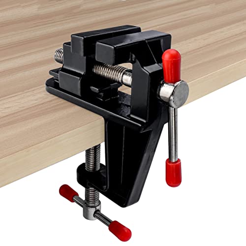 Yakamoz Mini Vise Clamp Small Bench Vice Clamp on Table Vise Drill Press Vice for Wood Craft Carving Jewelry Making DIY Clip on Tool