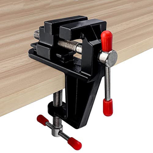 Yakamoz Mini Vise Clamp Small Bench Vice Clamp on Table Vise Drill Press Vice for Wood Craft Carving Jewelry Making DIY Clip on Tool - WoodArtSupply