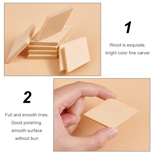 OLYCRAFT 50PCS Wood Pieces Unfinished Wood Rhombus Pieces Natural Wood Rhombus Cutout Shape Wood Rhombus Blank Slices for DIY Crafts Holiday OLYCRAFT