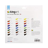 KINGART Studio Acrylic Paint, 12ml (.4oz), Set of 24 Colors KINGART