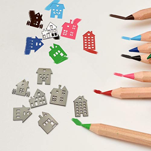 SEWACC 45pcs Unfinished Wooden Cutouts Wooden Houses Shapes Embellishments Hanging Ornaments Wooden House Cutout Slices for DIY Craft Christmas Decor SEWACC