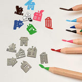 SEWACC 45pcs Unfinished Wooden Cutouts Wooden Houses Shapes Embellishments Hanging Ornaments Wooden House Cutout Slices for DIY Craft Christmas Decor SEWACC