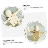 EXCEART 3pcs White Embryo Robot Peg People Kit Unfinished Robot Unfinished Peg Dolls Peg People Toys Blank Peg People Craft Blank Wood Doll Figures EXCEART