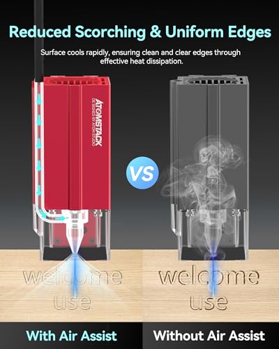 ATOMSTACK A12 PRO All-in-One Kit(Delux), Include12W Laser Engraver, Air Assist & Honeycomb for Laser Cutter Machine, R1 V2 Laser Rotary Chuck, Laser ATOMSTACK