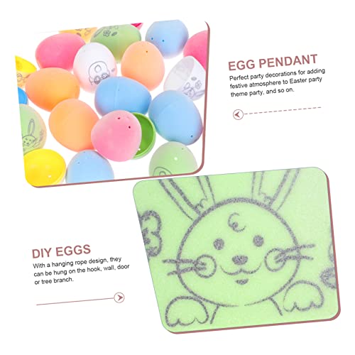 Ciieeo 1 Set Easter Doodle Eggs Unpainted Easter Eggs Hanging Easter Eggs Easter Crafts Kids Coloring Toys Unfinished Easter Eggs Easter Painting Ciieeo