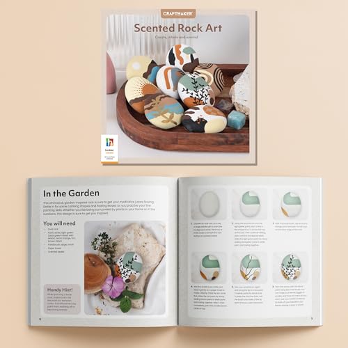 Craft Maker: Scented Rock Art Kit - DIY Rock Painting for Adults, All-in-1 Kit, Spa & Sandalwood Scented Sealers, Unique Easy-to-Follow Projects