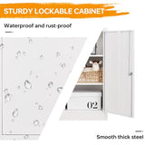 Metal Storage Cabinet with 2 Doors, Lockable Steel Storage Cabinet with 2 Doors and Adjustable Shelves, Steel Lockable File Cabinet, Locking Tool STANI
