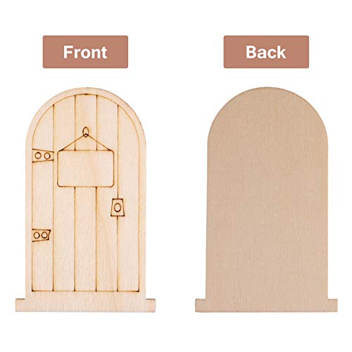 VOSAREA 50PCS Fairy Theme Mini Doors Wooden Miniature Doors Wood Fairy Garden Doors for Art and Crafting VOSAREA