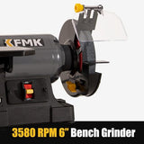 KFMK High Speed 6" Bench Grinder & 1"x30" Belt Sander Combo, Bench Belt Sander & Grinder for Metalworking, Belt Grinder for Knife Making, sharpening KFMK