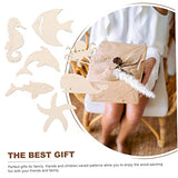 Anneome 28pcs Doodle Marine Wood Chips Unfinished Wood Hanging Wood Ornaments Wood Fish Cutouts Blank Sea Animals Wooden Cutouts Wooden Fish Wooden Anneome