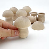 Factory Direct Craft Unfinished Wood Fairy Mushroom Houses Kit - Made in The USA Blank Wooden Bean Pot Candle Holders and Split Balls DIY Wood Factory Direct Craft