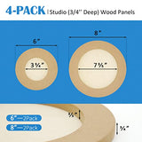 Falling in Art Unfinished Round Birch Wood Panels Kit for Painting, Wooden Canvas 4 Pack of 6 and 8" Studio 3/4" Deep, Cradle Boards for Pouring, Falling in Art