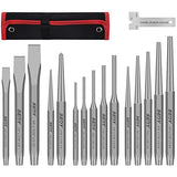 16-Piece Precision Punch & Chisel Set - Taper Punch, Pin Punch, Center Punch, Cold Chisels & Gauge for Versatile Applications SEDY
