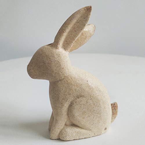 ULTNICE DIY Easter Wood Rabbit 3D Unfinished Wooden Rabbit Blank Wood Rabbit Peg Doll Wood Rabbit Table Statue Unfinished Wooden Bunny Model for ULTNICE