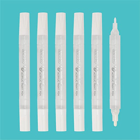ZEYAR Dual Tip Acrylic Paint Pens, Medium Tip and Extra Fine Tip, Water Based Acrylic & Waterproof Ink, Assorted Colors, Works on Rock, Wood, Glass, ZEYAR