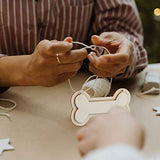 Sign Decor 30Pcs Dog Bone Shaped Wooden Cutouts Wooden Dog Bone Shape Sign Blank Hanging Wooden Plaque Unfinished Wood Dog Bone with Ropes for Crafts EXCEART