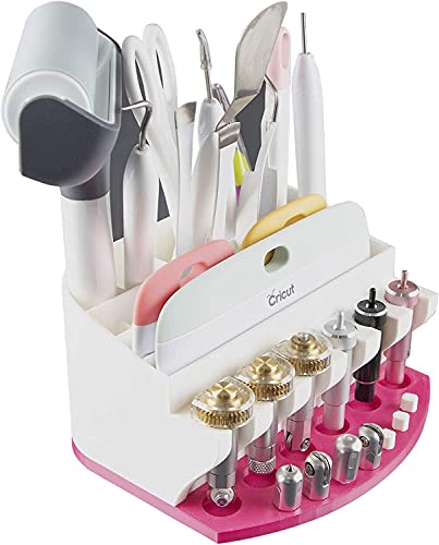 XCJD Organizer for Cricut Tools and Accessories Blade Holder Caddy,Storage for Cricut Maker Blades/QuickSwap Tip/Explore DeepCut Blade (RED, XCJD