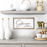 Personalized Framed Wooden Family Name Sign | Custom Family Established Wood Sign | Family Sign Wood Wall Decor… (9" x 18") MRC Wood Products