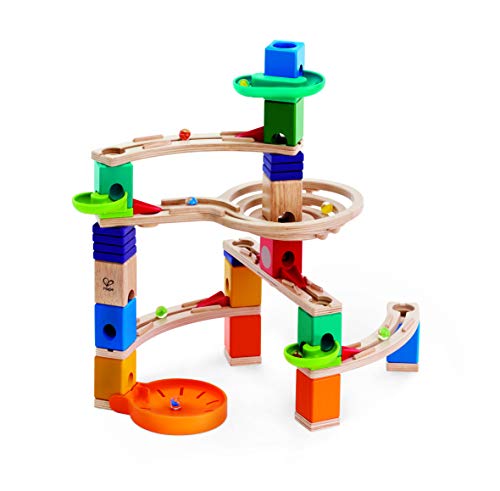 Hape Quadrilla Cliffhanger Wooden Marble Run Blocks | Marble Maze Run Set, Early Educational STEM Development Building Toys For Kids, Multicolor, - WoodArtSupply