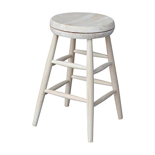 International Concepts Swivel Stool Barstool, 24 inch, Unfinished IC International Concepts