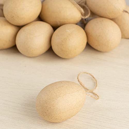 Pack of 12 Paper Mache Egg Ornaments by Factory Direct Craft - DIY Unfinished Blank Papier Mache Easter Eggs to Paint and Decorate (Size- 2-1/4" - WoodArtSupply