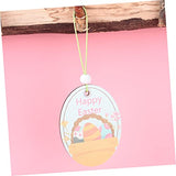 Ciieeo 1 Set 8 Pcs Easter Hanging Ornaments Basket Gift Handmade Gifts Hand Molding Kit Easter Bunny Cutout Easter Wooden Ornament Wooden Rabbit Ciieeo