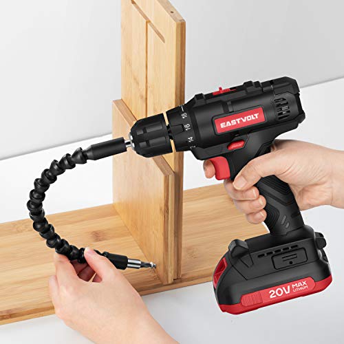 Eastvolt 20V Max Cordless Power Drill Driver Kit & Home Tool Kit, Max 310in.lbs. 18+1 PoisitionTorque Drill For Metal, Wood, Plastics, 168 Pieces Eastvolt