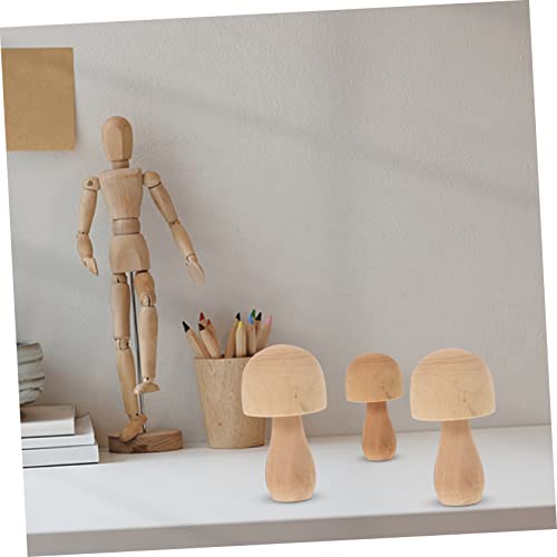 COHEALI 10 Pcs DIY Wooden Ornaments Unfinished Wood Peg Decoration Unfinished Wooden Peg Dolls Unfinished Wooden Pegs Wooden People Pegs Mushrooms COHEALI