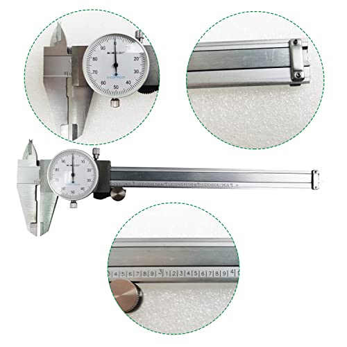 HFS (R) 0-6" Imperial Calipers; 4 Way DIAL Caliper 0.001" Shock Proof New ; Plastic CASE Hardware Factory Store
