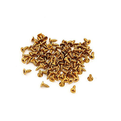 Small Screw, BLUELEC Antique Style AntiOxidative Finish Wood Screws for Fastening Plank, Plastic Materials or Resin Plywood, 45° Flat Head, Phillips BLUELEC