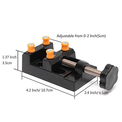 Yakamoz Universal Mini Drill Press Vise Clamp Table Bench Vice for Jewelry Walnut Nuclear Watch Repairing Clip On DIY Sculpture Craft Carving Bed - WoodArtSupply