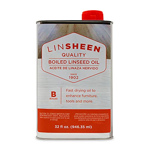 LinSheen Boiled Linseed Oil – Fast Drying Flaxseed Wood Treatment to Rejuvenate and Restore Outdoor and Indoor Wood Furniture, Floors and Sports - WoodArtSupply