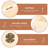 Zerodeko 2pcs Kids Jewelry Organizer Portable Jewelry Organiz Unfinished Wood Crafts Wood Storage Trunk Country Jewelry DIY Wooden Storage Cases Zerodeko