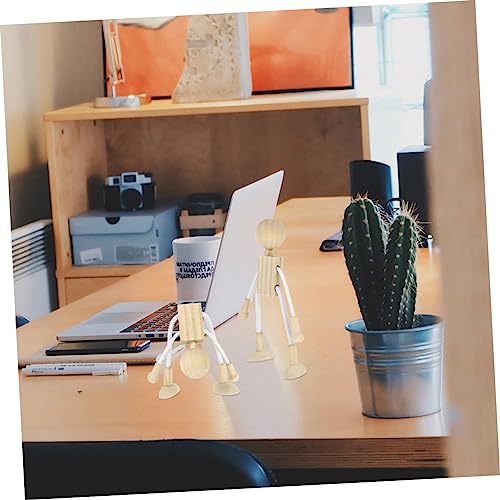 COHEALI 6pcs Wooden Cartoon Toy Wooden Robots to Paint Wooden Peg People Unfinished Wood Playthings Wood Doll Figures Robot Decor Unfinished Wood COHEALI