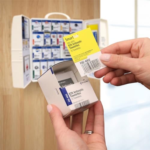 First Aid Only 1000-FAE-0103 50-Person SmartCompliance OSHA First Aid Kit for Businesses, Large Plastic First Aid Cabinet with Medications, 245 - WoodArtSupply