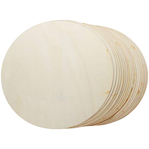 ZOEYES 20 Pack 10 Inch Wood Rounds Unfinished Wooden Circles 1/8 Inch Thick Basswood Plywood Wooden Sheets Wood Circle for Crafts Painting Door - WoodArtSupply