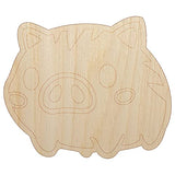 Fun Chibi Wild Boar Pig Swine Unfinished Wood Shape Piece Cutout for DIY Craft Projects - 1/8 Inch Thick - 6.25 Inch Size Sniggle Sloth