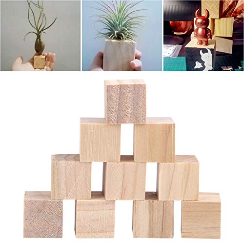 Hand Made Material, Blocks Wood Cubes for DIY Crafts Handmade Woodcrafts Kids Toy Home Decor Square Wooden Arts and Crafts Craft Collection (10mm (50 AYNEFY