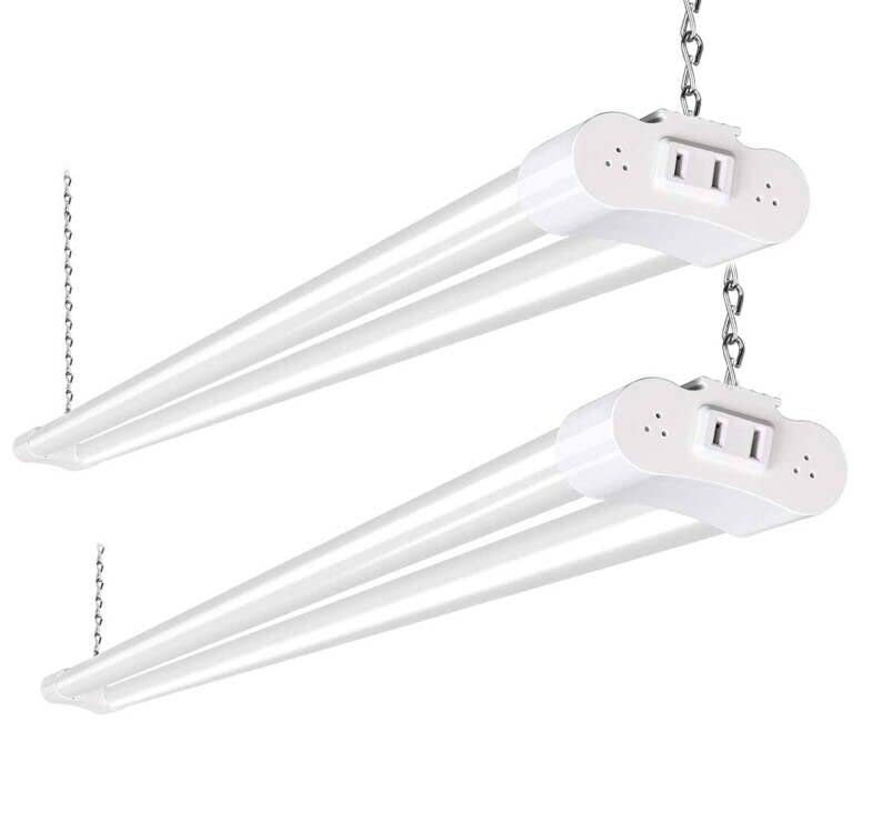 Hykolity 2 Pack 4FT Linkable LED Shop Light for Garage, 4400lm, 4FT 42W Utility Light Fixture, 5000K Daylight LED Workbench Light with Plug, Hanging Hykolity